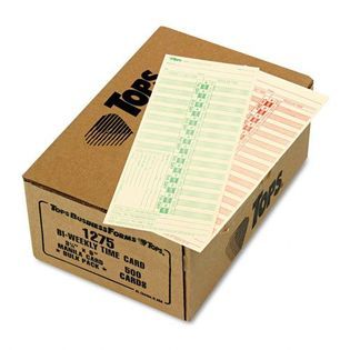 TOPS 3 1/2 x 9 Time Clock Cards for Lathem   Office Supplies   Paper