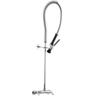 Chicago Faucets 2 Handle Kitchen Faucet in Chrome with 44 in. Flexible Stainless Steel Hose Spout 923 LABCP