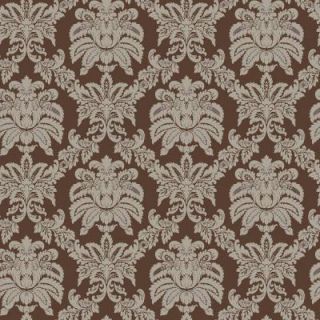 The Wallpaper Company 8 in. x 10 in. Brown and Metallic Sweeping Damask Wallpaper Sample WC1282422S