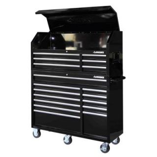 Husky 52 in. 18 Drawer Tool Chest and Rolling Tool Cabinet Set, Black HOTC5218B1QES