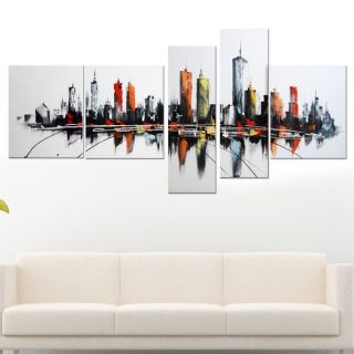 piece Colorful USA Cityscape Oil Painting on Canvas   16793312