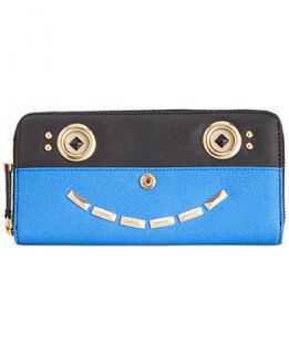 Calvin Klein Saffiano Funny Face Zip Continental Wallet   Handbags