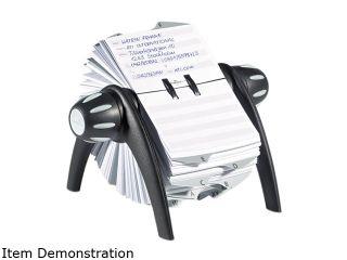 Durable 241601 TELINDEX Rotary Address Card File Holds 500 4 1/8 x 2 7/8 Cards, Graphite/Black