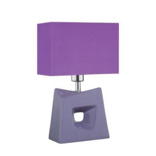 Illumine Designer Collection 16.25 in. Purple Table Lamp with Fabric Shade CLI LS 22047PURP