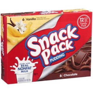 Snack Pack Vanilla/Chocolate Pudding Cups, 3.25 oz, 12 count