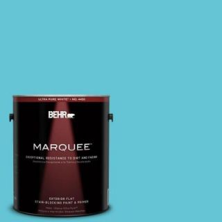 BEHR MARQUEE 1 gal. #P470 4 Paradise Sky Flat Exterior Paint 445401