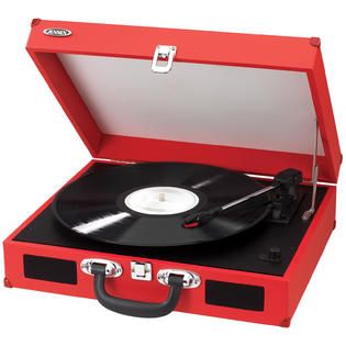 Jensen Portable 3 Speed Turntable with USB Port and Cable for