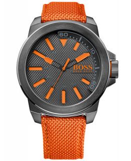 Hugo Boss Mens Boss Orange Orange Woven Nylon Strap Watch 50mm