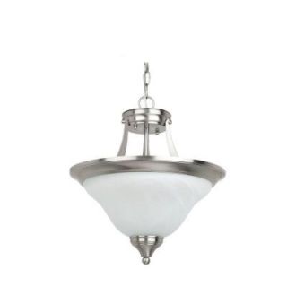 Sea Gull Lighting Brockton 2 Light Brushed Nickel Convertible Indoor Semi Flush Mount Light 77174BLE 962