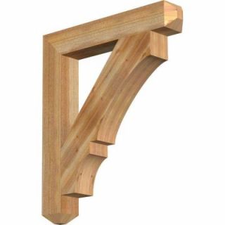 Ekena Millwork 4 in. x 30 in. x 26 in. Western Red Cedar Balboa Craftsman Rough Sawn Bracket BKT04X26X30BOA04RWR