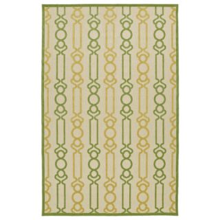 Indoor/Outdoor Luka Gold Damask Rug (21 x 40)