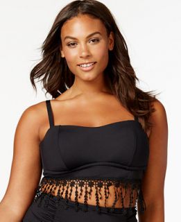Becca ETC Plus Size Crochet Fringe Bikini Top   Swimwear   Plus Sizes