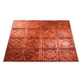 Fasade Traditional 4   2 ft. x 2 ft. Lay in Ceiling Tile in Moonstone Copper L55 18