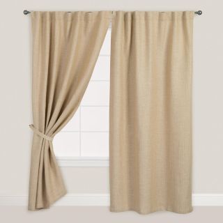 Natural Herringbone Jute Sleevetop Curtains, Set of 2