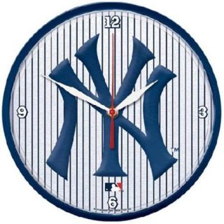 Wincraft WN 9953341 New York Yankees Wall Clock, Pinstripes