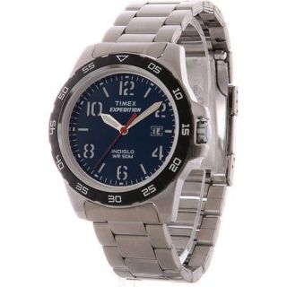 Timex Unisex Expedition Rugged Metal Field Blue Dial Watch, Stainless Steel Bracelet