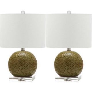 Safavieh Conway 20.5 in. Spring Green Table Lamp with Off White Shade (Set of 2) LIT4247A SET2