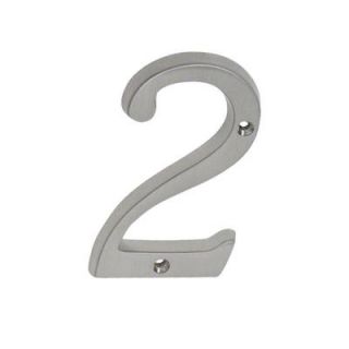 Schlage 4 in. Satin Nickel Classic House Number 2 SC2 3026 619