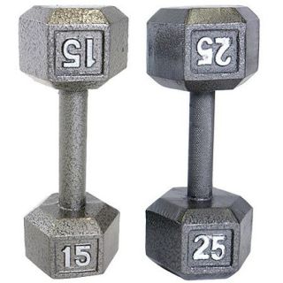 Cap Barbell Cast Iron Dumbbell set of 15 lb and 25 lb weights