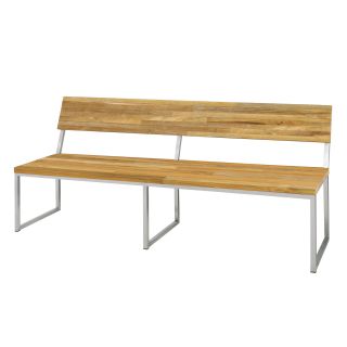 Oko Teak / Stainless Steel Park Bench by Mamagreen