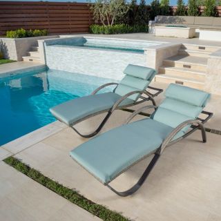 Christopher Knight Home Kauai Outdoor 3 piece Adjustable Chaise Lounge