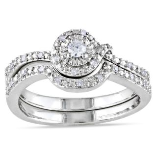 Haylee Jewels Sterling Silver 1/10ct TDW Diamond Bridal Set (H I, I2