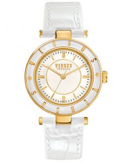 Versus by Versace Womens White Leather Strap Watch 34mm SP8150015