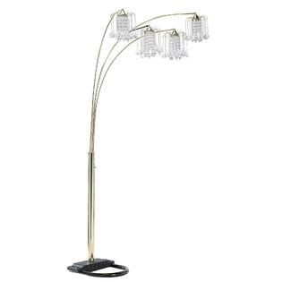 Ore  Polished Brass Finish Floor Lamp with Crystal Like Shad
