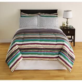 Essential Home Multicolor Microfiber Striped Comforter   Home   Bed