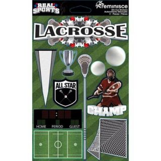 Real Sports Dimensional Stickers 4.5"X6" Sheet Lacrosse