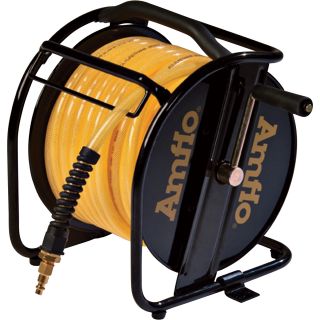 Amflo Dual Output Air Hose Reel — With 3/8in. x 75ft. Polyurethane Hose, Max. 200 PSI, Model# 545HR-RET  3/8in. Hose Reels