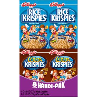 Kellogg's Rice Krispies/Cocoa Krispies Cereal Handi Pak Boxes, 8ct