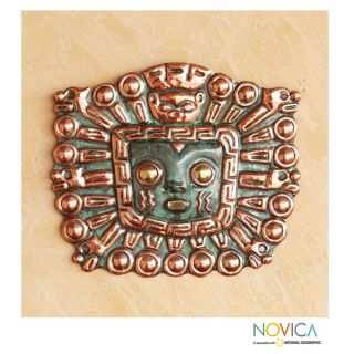 Copper and Bronze Great Inti Inca Mask (Peru)   15326505  