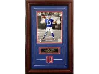 NFL Football Eli Manning New York Giants DELUXE 15"X23" FRAMED PICTURE Photo with laser cut player number SKU #1008