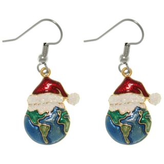 Carolina Glamour Collection Pewter Holiday Joy to the Earth Earrings