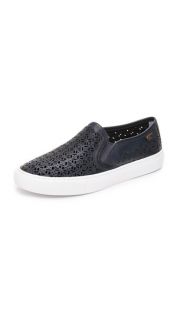 Tory Burch Lennon Perforated Slip On Sneakers