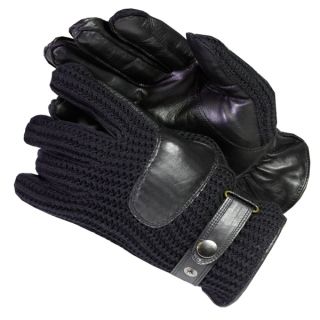Isotoner Mens Knit and Leather Cold weather Gloves with Thinsulate