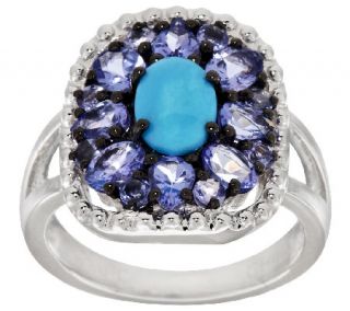 Graziela Gems Sleeping Beauty Turquoise & Tanzanite Sterling Ring —