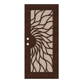 Unique Home Designs 30 in. x 80 in. Sunfire Copperclad Right Hand Recessed Mount Aluminum Security Door with Desert Sand Perforated Screen 1S2001CN1CCP3A
