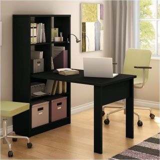 South Shore Annexe Work Table and Storage Unit Combo in Pure Black   7270798