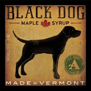 Buy Art For Less Black Dog Maple Syrup by Ryan Fowler Framed Vintage