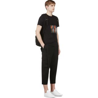 Undercover Black Wool Cropped Cargo Trousers