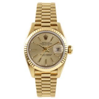 Pre Owned Rolex Womens President Yellow Gold Automatic Watch