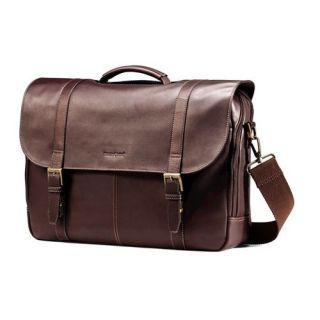 Samsonite Business Colombian Leather Laptop Briefcase
