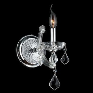 Venetian Italian Style 1 light Chrome Finish and Clear Crystal Candle
