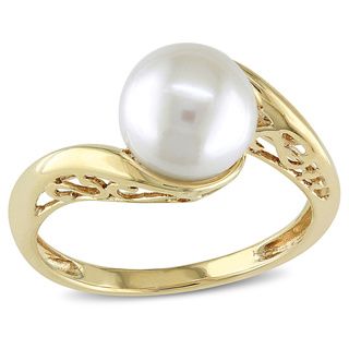 Miadora 10k Yellow Gold Cultured Freshwater Pearl Ring (8 8.5 mm)