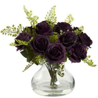 Nearly Natural Rose and Maiden Hair Arrangement with Vase 1366 PE