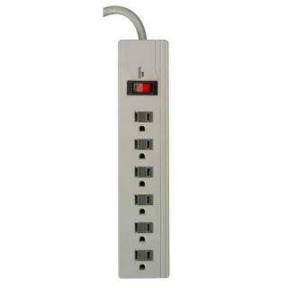Woods Electronics 6 Outlet 750 Joule Surge Protector with Sliding Safety Covers 3 ft. Power Cord   Gray 0414528801