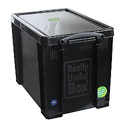 Really Useful Boxes 100percent Recycled Plastic Storage Box 19 Liter 11 18 H x 10 14 W x 14 12 D Black