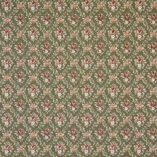 F918 Green And Burgundy Floral Diamond Tapestry Upholstery Fabric By